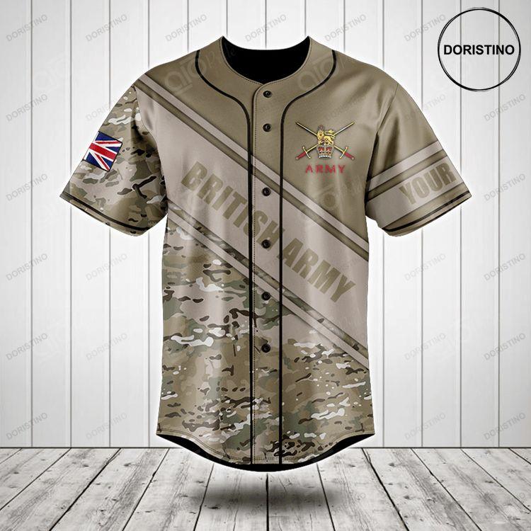 Customize British Army Symbol Camouflage Doristino All Over Print Baseball Jersey