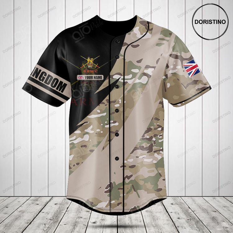 Customize British Army Symbol Fire Doristino Awesome Baseball Jersey