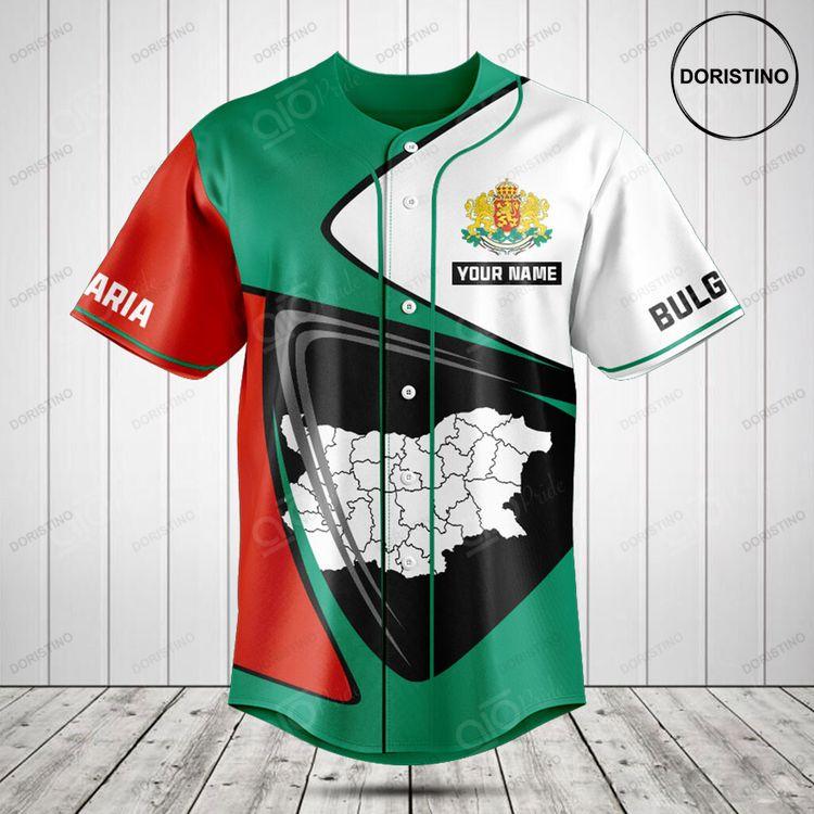 Customize Bulgaria Flag And Map Doristino All Over Print Baseball Jersey