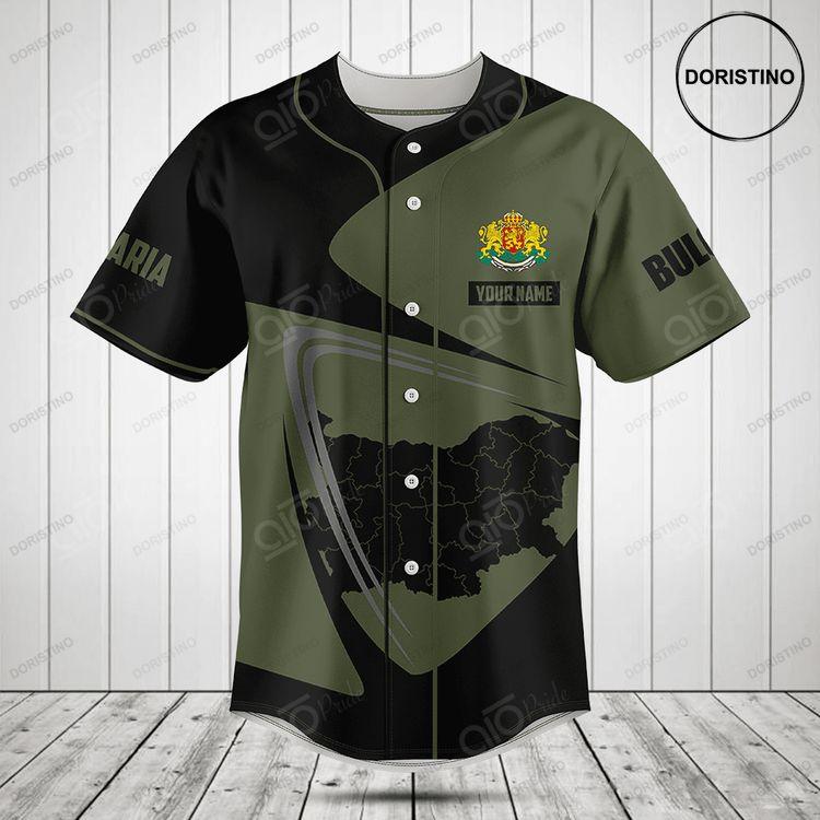 Customize Bulgaria Map Black And Olive Green Doristino Limited Edition Baseball Jersey