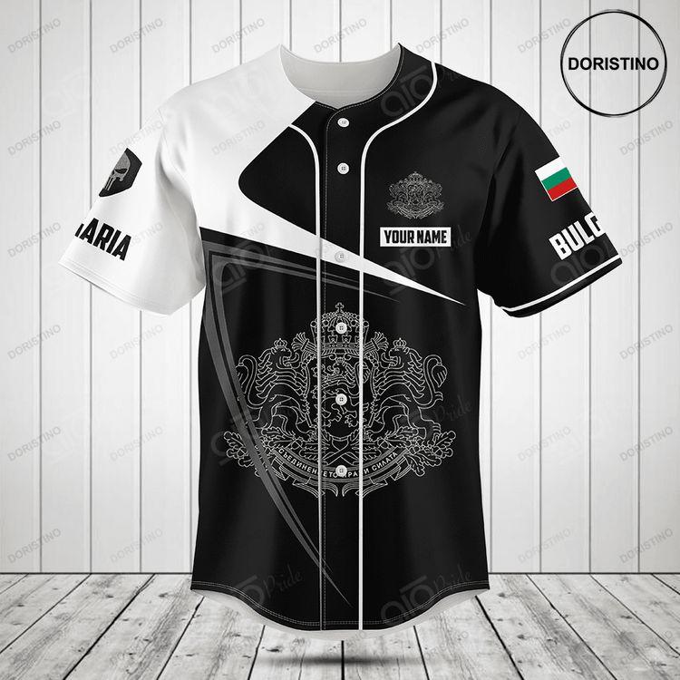 Customize Bulgaria Symbol Black And White Skull V2 Doristino Awesome Baseball Jersey