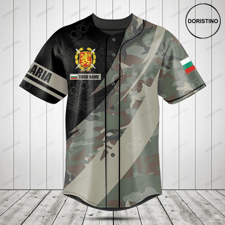 Customize Bulgarian Army Symbol Camo Fire Doristino Awesome Baseball Jersey