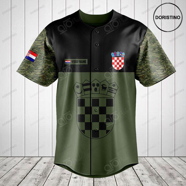 Customize Croatia Black Coat Of Arms Doristino All Over Print Baseball Jersey