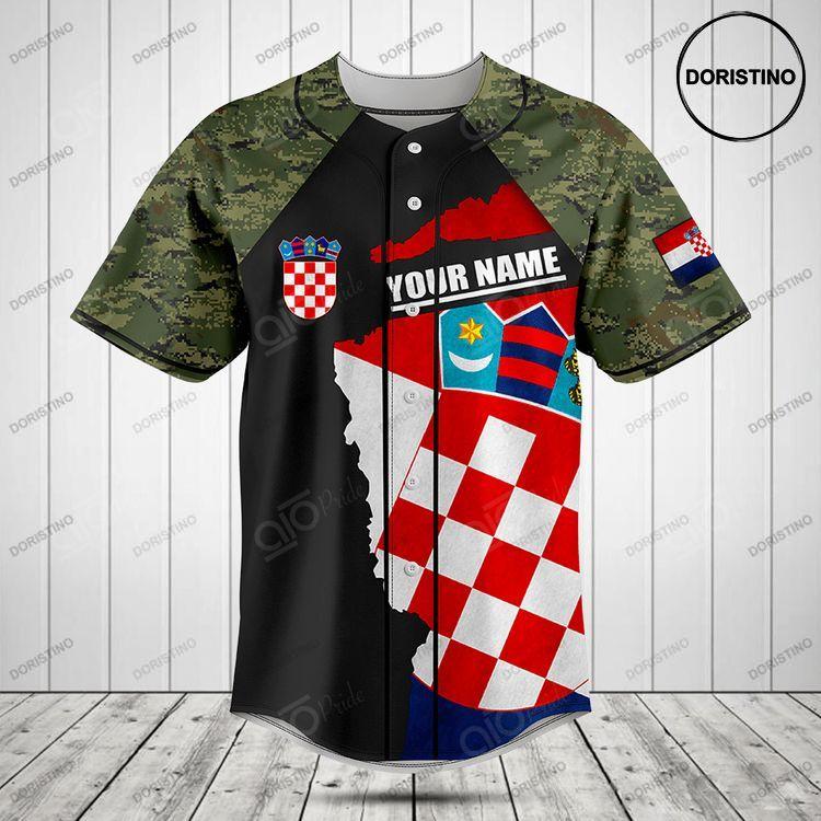 Customize Croatia Coat Of Arms Camouflage Doristino Limited Edition Baseball Jersey
