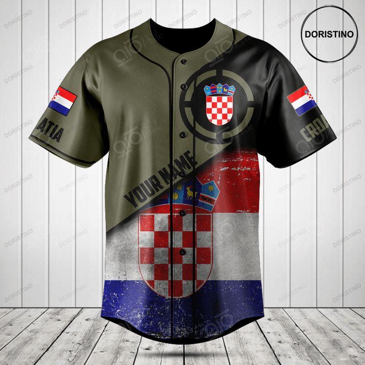 Customize Croatia Round Grunge Flag Doristino Limited Edition Baseball Jersey