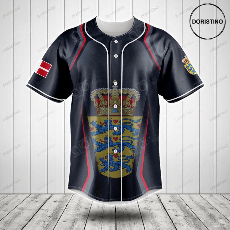 Customize Denmark Coat Of Arms Print Special Doristino Limited Edition Baseball Jersey