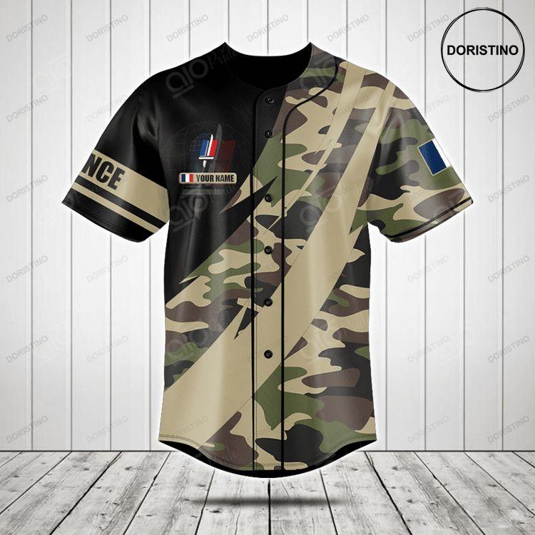 Customize French Army Camo Fire V2 Doristino Limited Edition Baseball Jersey