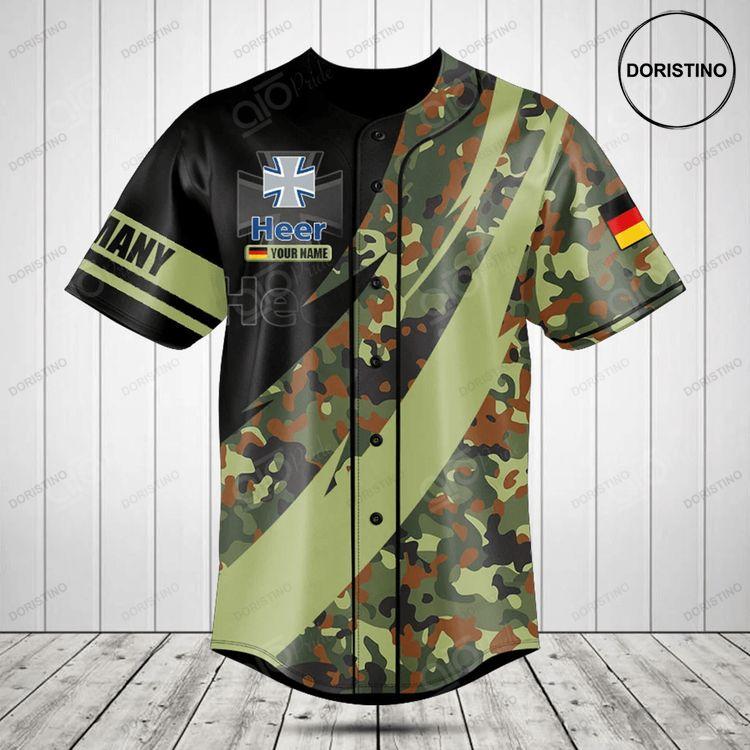 Customize German Army Camo Fire Doristino All Over Print Baseball Jersey