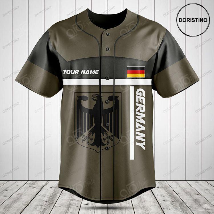 Customize Germany Coat Of Arms Olive Green Doristino Awesome Baseball Jersey