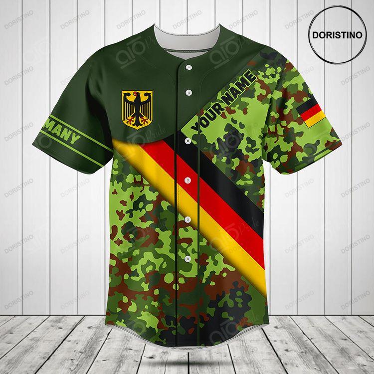 Customize Germany Flag Camouflage Army Doristino Awesome Baseball Jersey