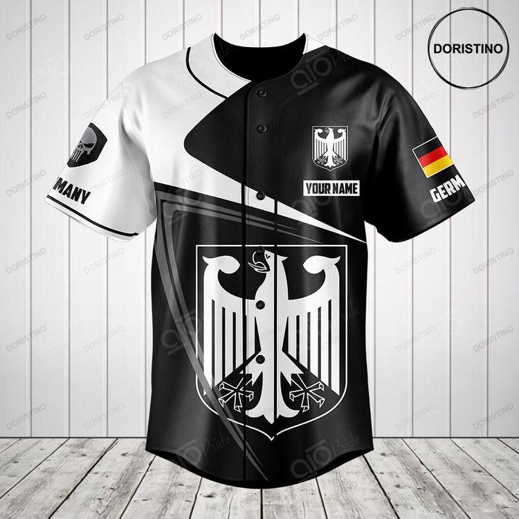 Customize Germany Symbol Black And White Skull Doristino Awesome Baseball Jersey