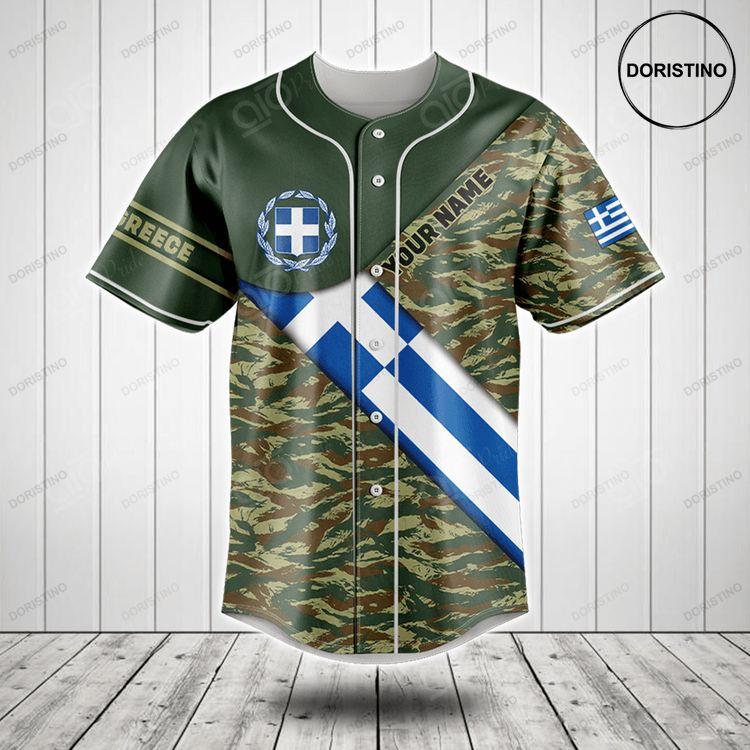 Customize Greece Flag Camouflage Army Doristino Limited Edition Baseball Jersey