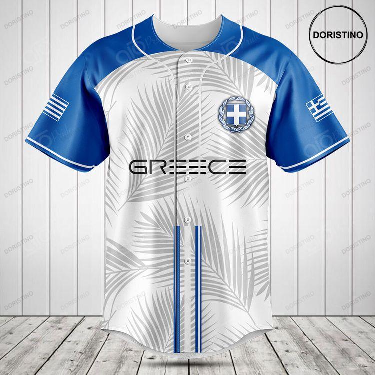 Customize Greece Flag Palm Leaf Doristino Limited Edition Baseball Jersey