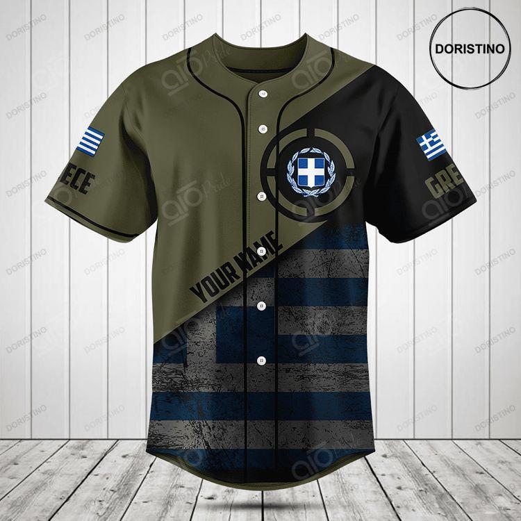 Customize Greece Round Grunge Flag Doristino Limited Edition Baseball Jersey