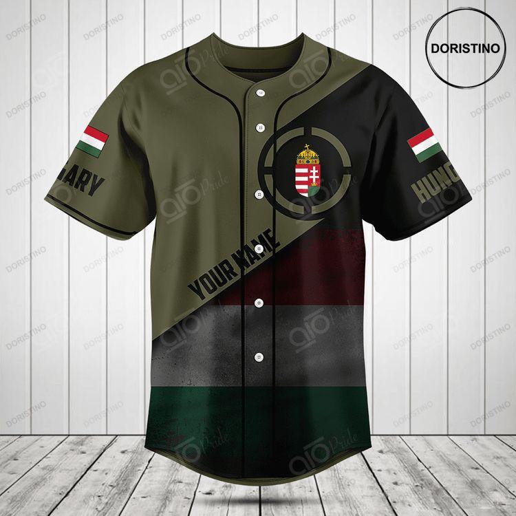 Customize Hungary Round Grunge Flag Doristino Awesome Baseball Jersey