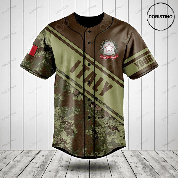 Customize Italy Coat Of Arms Camouflage Doristino Awesome Baseball Jersey