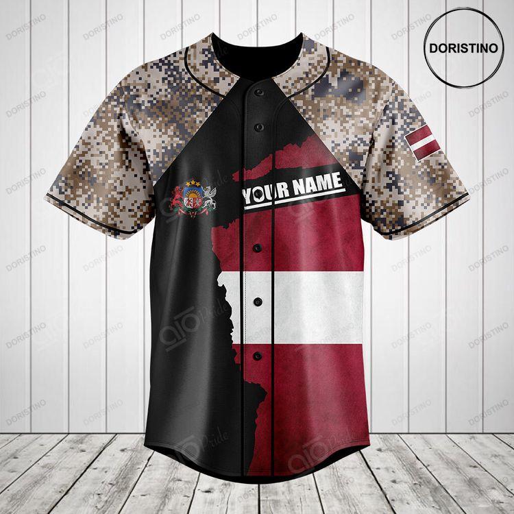 Customize Latvia Coat Of Arms Camouflage Ver 2 Doristino Awesome Baseball Jersey