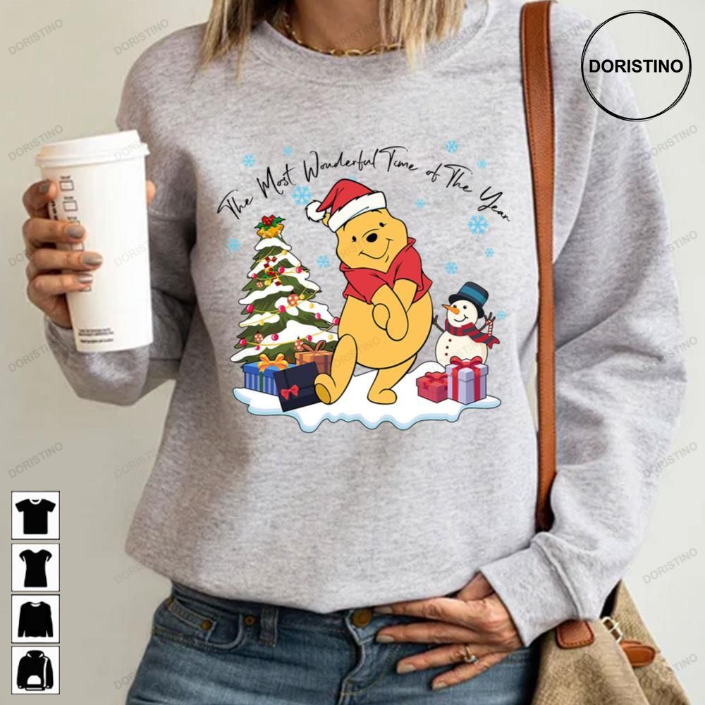 The Most Wonderful Time Of The Year Winnie The Pooh Christmas Snowman Awesome Shirts