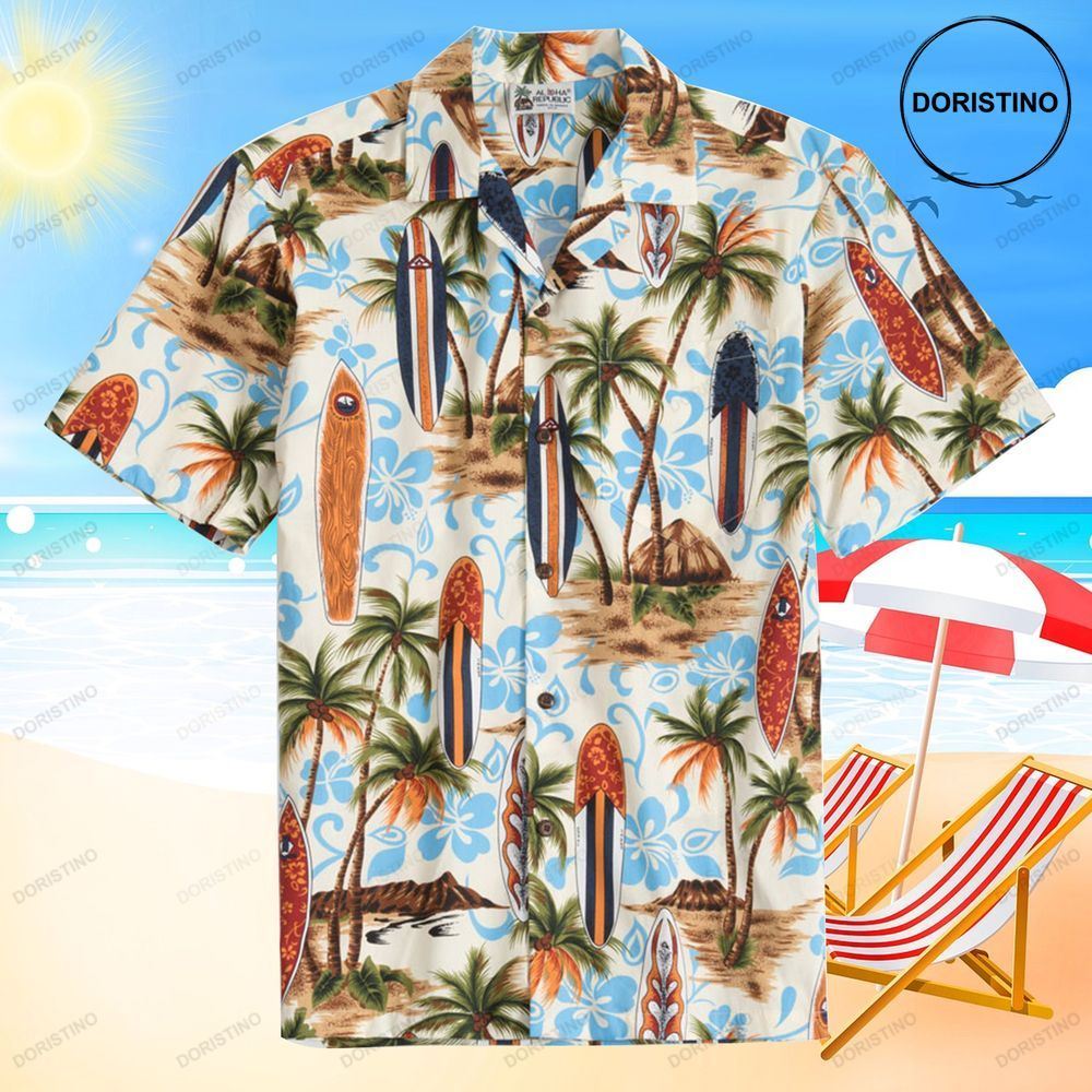 Aloha Palms Tree Sky Blue Limited Edition Hawaiian Shirt