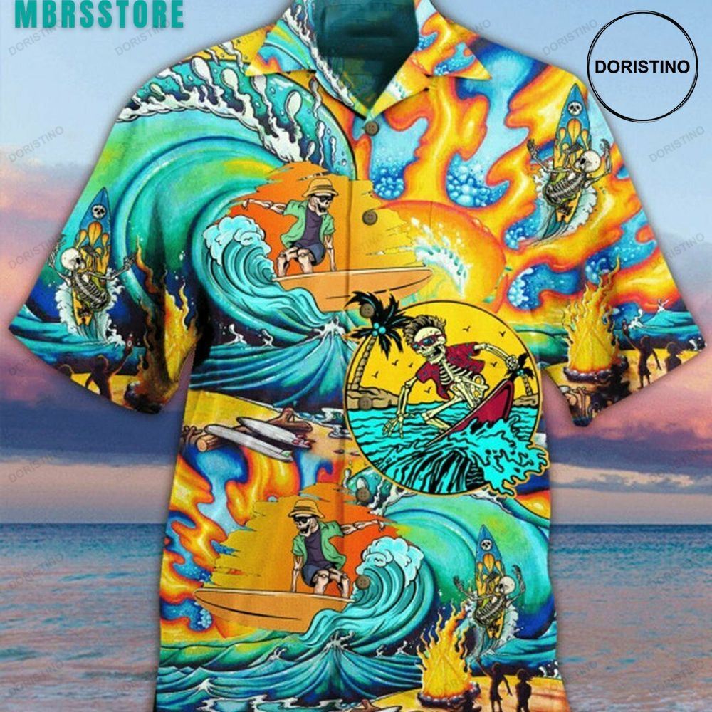 Amazing Surfing Skull Beach Tropical Father Summer Beach Limited Edition Hawaiian Shirt