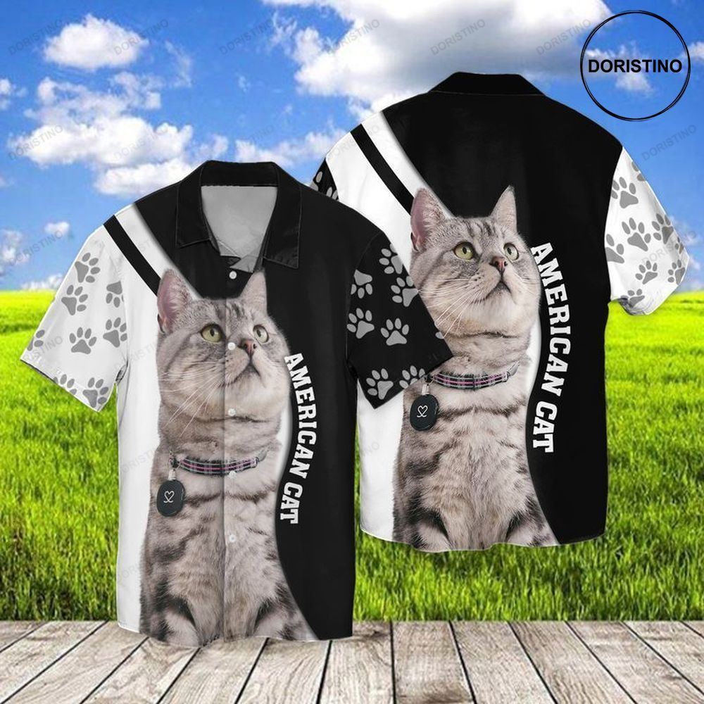 American Cat Lovers Hawaiian Shirt