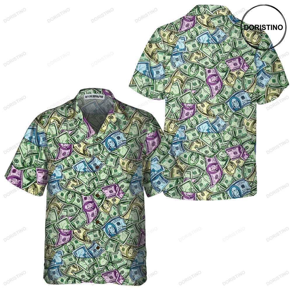 American Currency Banknotes Seamless Pattern Dollar Funny Money Gift F Awesome Hawaiian Shirt