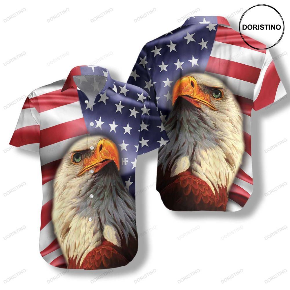 American Eagle Usa Flag Hawaiian Shirt