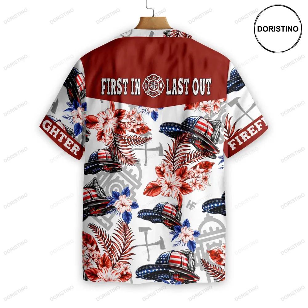 American Flag Helmet Firefighter Seamless Limited Edition Hawaiian Shirt