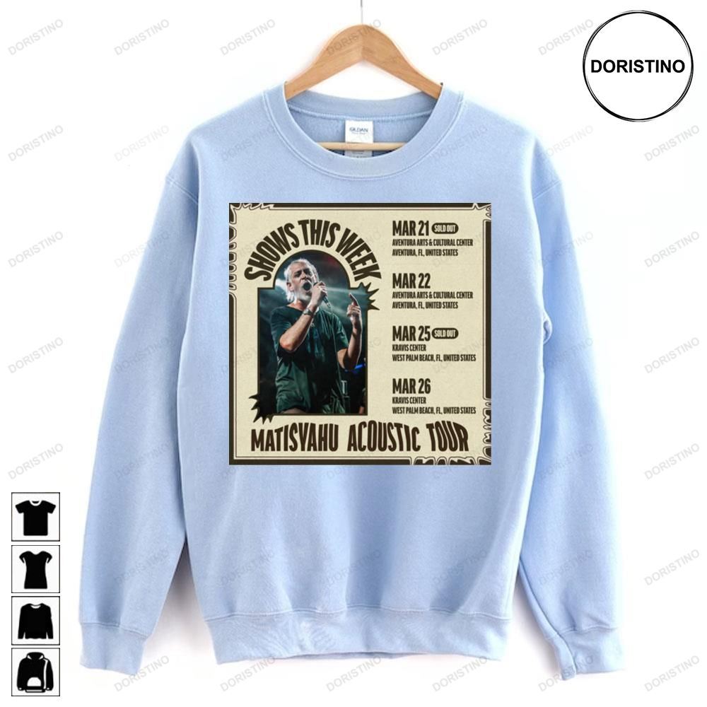 Chows This Week Matisyahu Acoustic Tour 2023 Limited Edition T-shirts