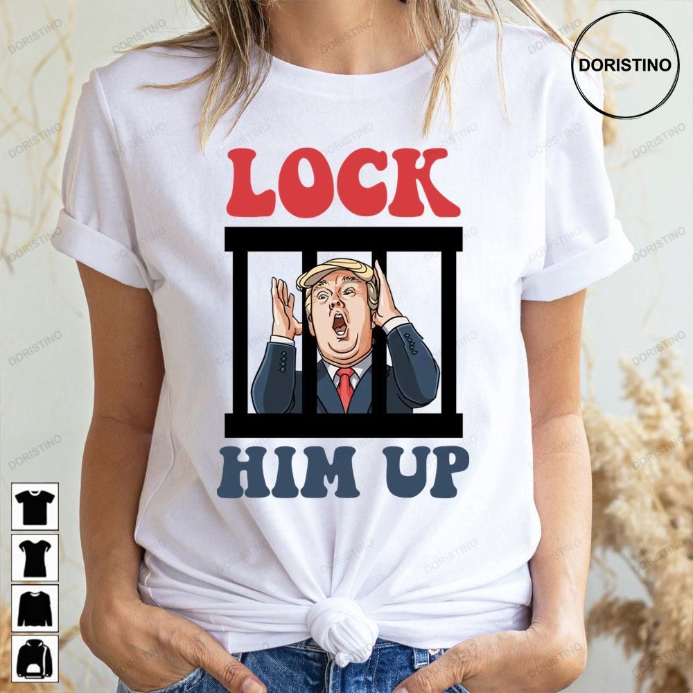 Cute Blue Lock Him Up Trump Limited Edition T-shirts