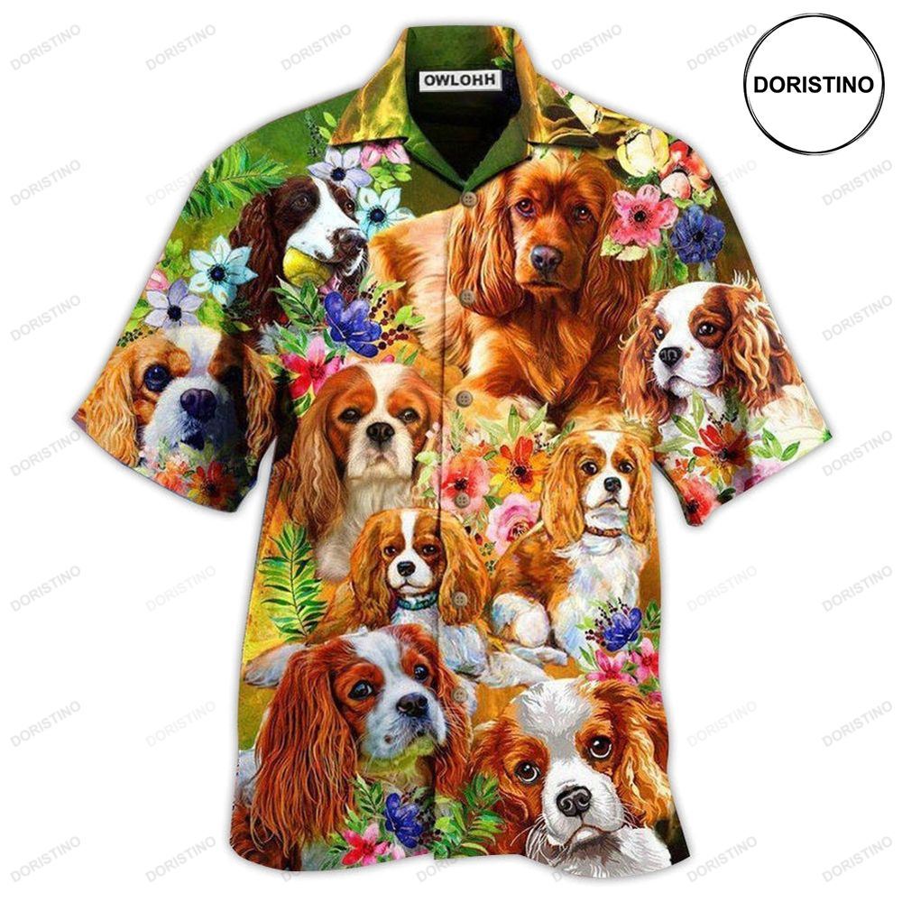 Cavalier King Charles Spaniel Dog The Best Therapy Has Fur And Four Legs Awesome Hawaiian Shirt