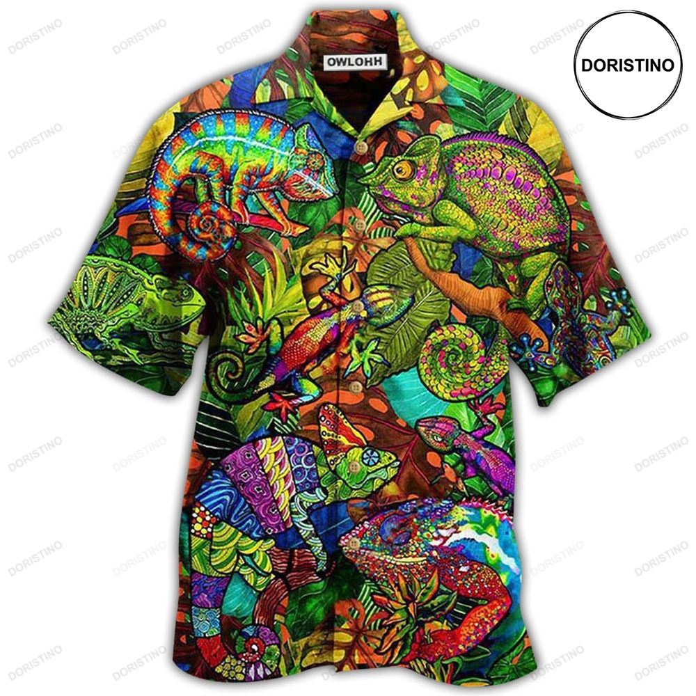 Chameleon Animals Fullcolor Abstract So Cool Awesome Hawaiian Shirt