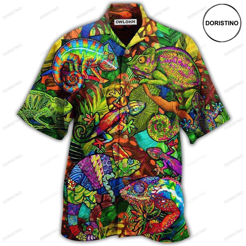 Chameleon Animals Life Is Better With A Chameleon Pattern Limited Edition Hawaiian Shirt