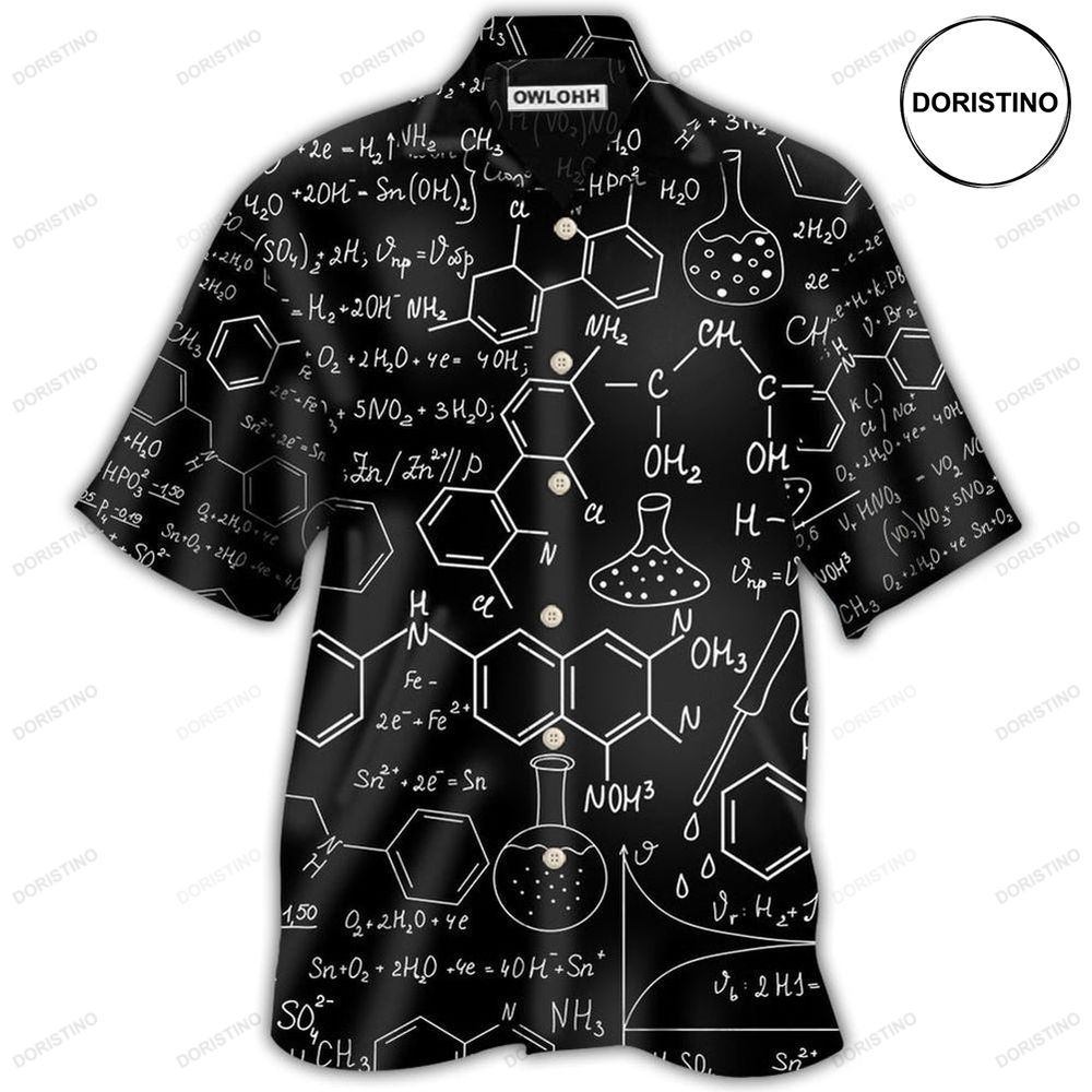 Chemistry Black Color Hawaiian Shirt