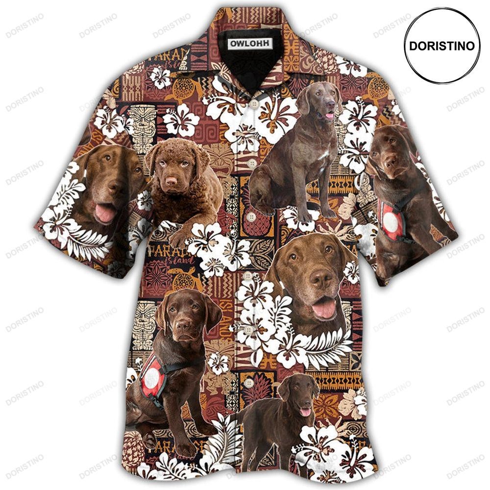 Chesapeake Bay Retriever Dog Tropical Floral Vintage Awesome Hawaiian Shirt