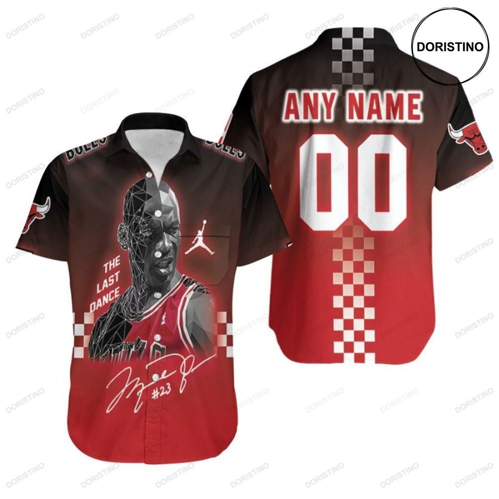 Chicago Bulls Michael Jordan 3 Signature Nba The Last Dance 3d Custom Name Number For Bulls Fans Awesome Hawaiian Shirt
