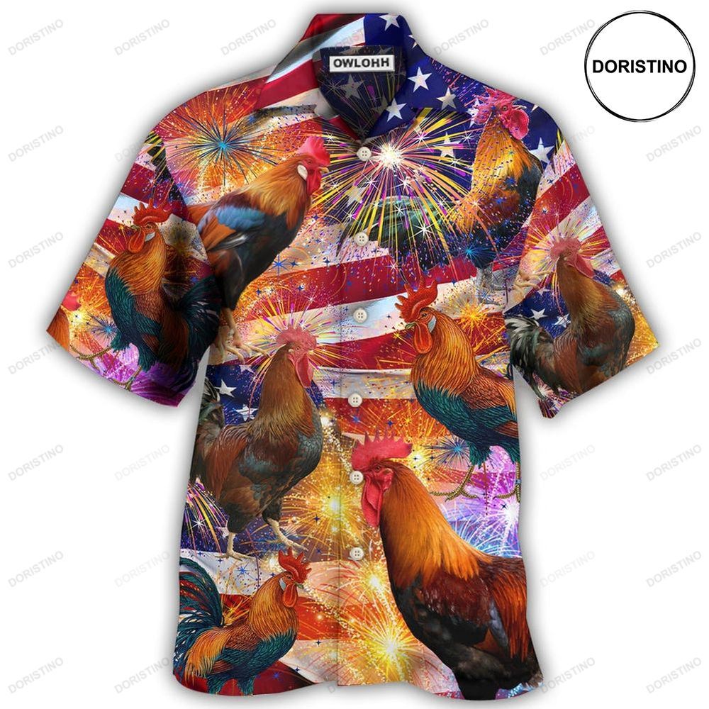 Chicken America Celebrating Independence Day Limited Edition Hawaiian Shirt