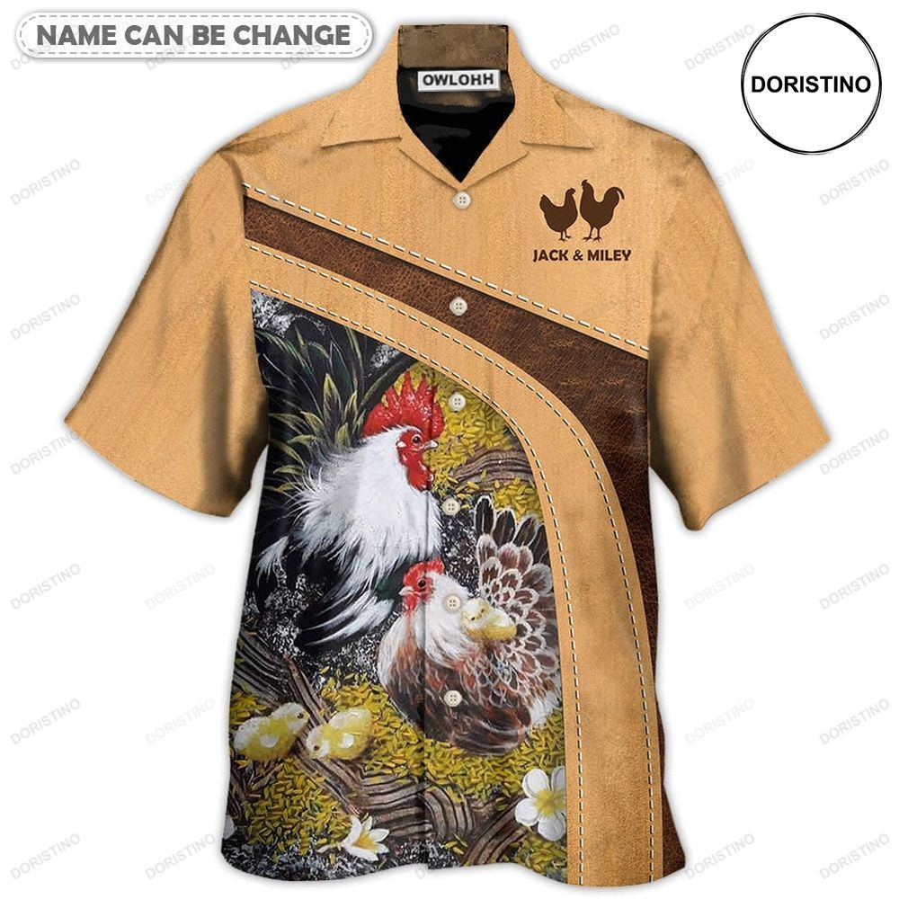 Chicken An Old Rooster And His Cute Chick Personalized Limited Edition Hawaiian Shirt