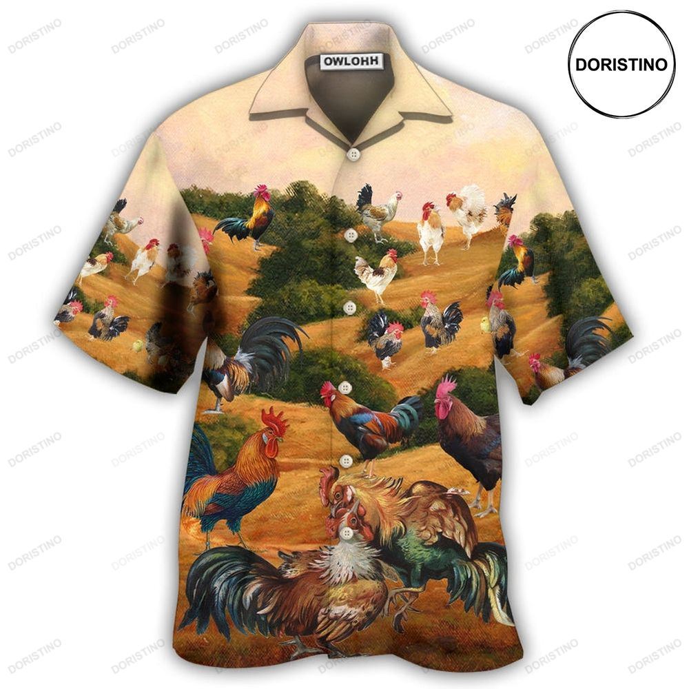 Chicken Farm Autumn Awesome Hawaiian Shirt