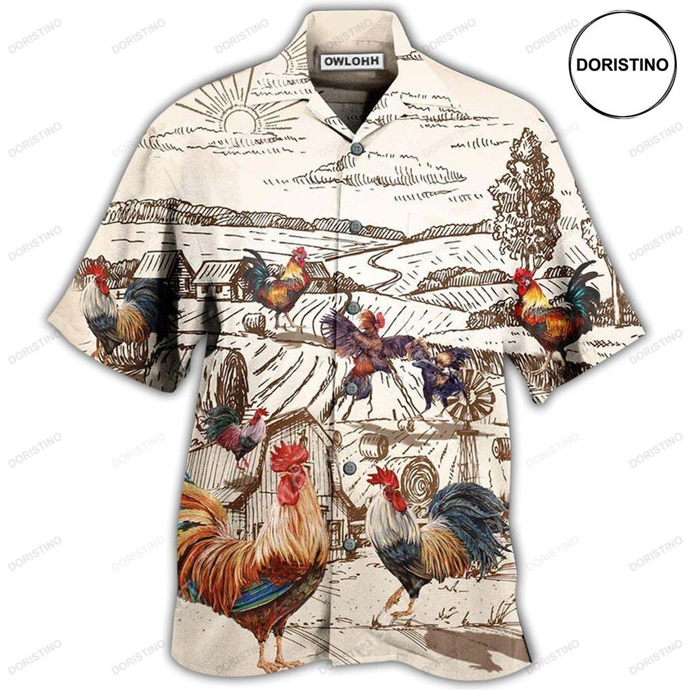 Chicken Farmer Roosters Hawaiian Shirt
