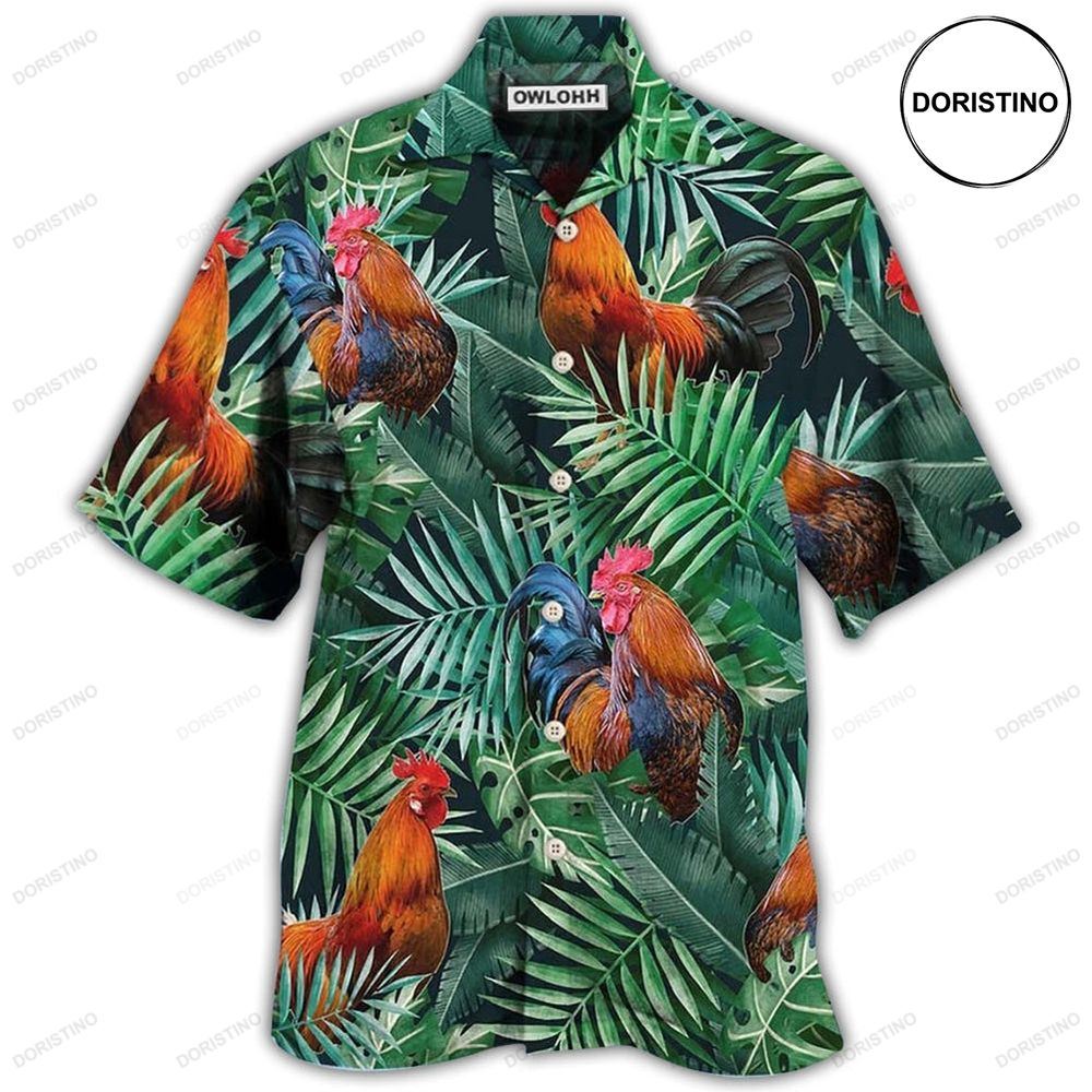 Chicken Rooster Tropical Summer Vibes Awesome Hawaiian Shirt