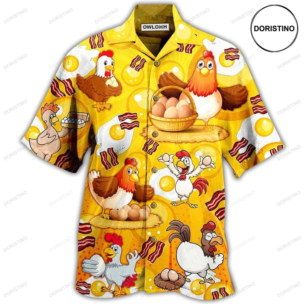 Chicken The Pet That Poops Breakfast Awesome Hawaiian Shirt