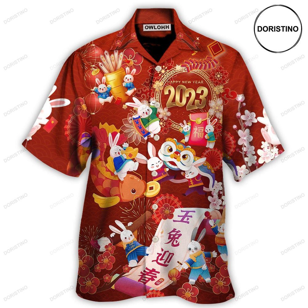 Chinese Lunar Year Rabbit Happy New Year 2023 Limited Edition Hawaiian Shirt