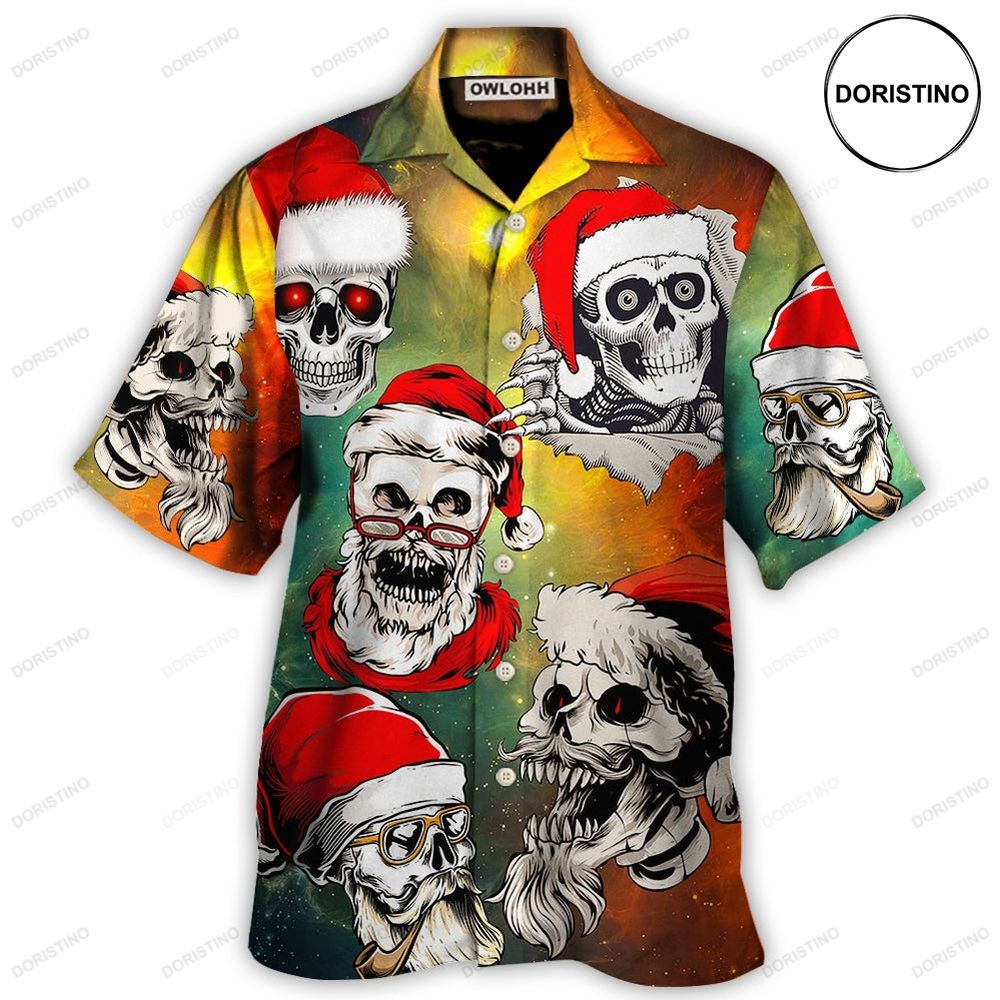 Christmas Bad Santa Skull Love Xmas Galaxy Awesome Hawaiian Shirt