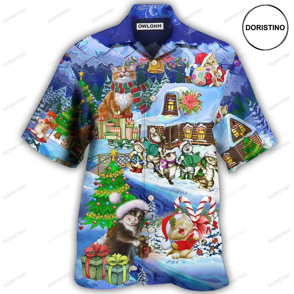 Christmas Cat Santa Love Gift Awesome Hawaiian Shirt