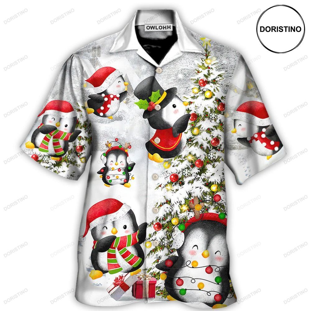 Christmas Chilling Penguin Family In Love Christmas Awesome Hawaiian Shirt