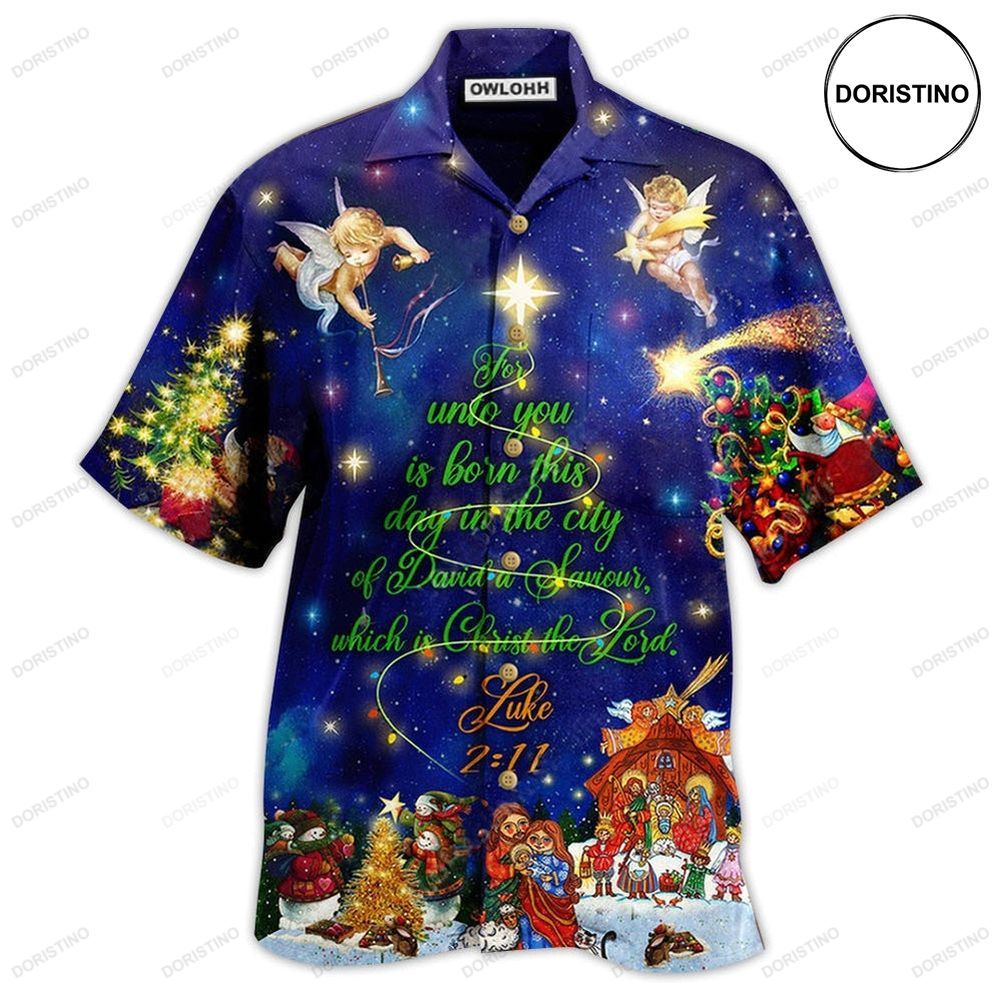 Christmas Christ The Lord In Blue Awesome Hawaiian Shirt