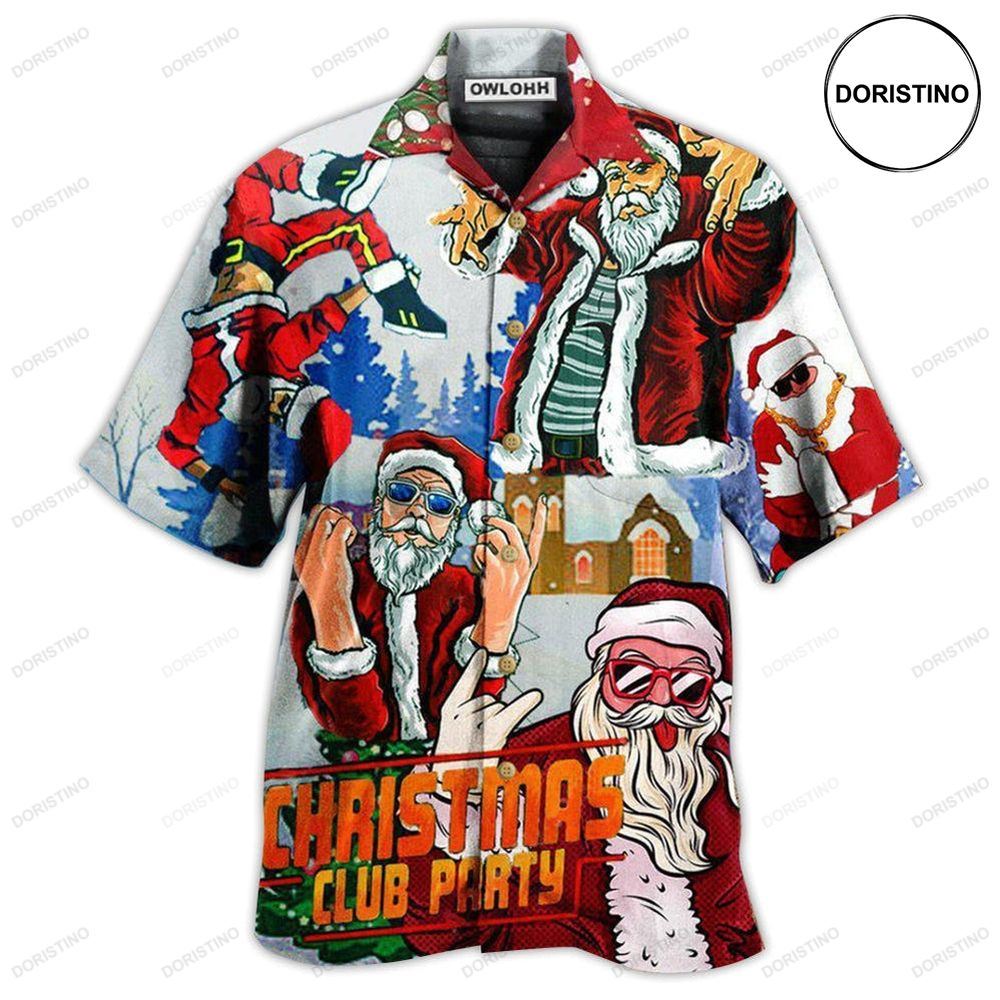 Christmas Christmas Club Party Santa Dances Like A Star Hawaiian Shirt