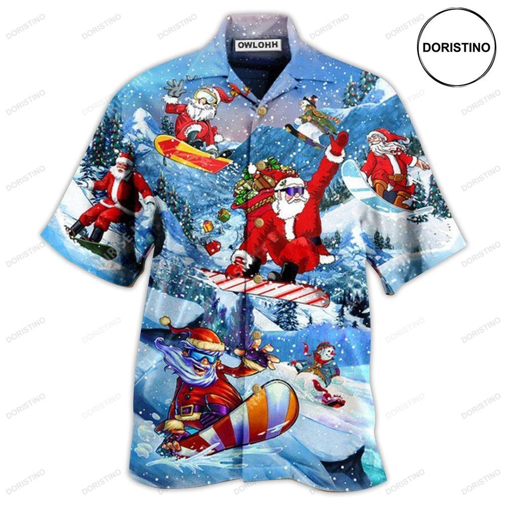 Christmas Close To Heaven Down To Earth Snowboarding With Snow Awesome Hawaiian Shirt