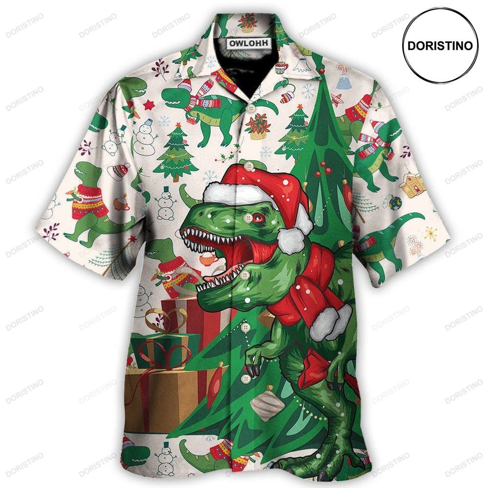 Christmas Dinosaurs Xmas Tree Trex Merry Rexmas Awesome Hawaiian Shirt